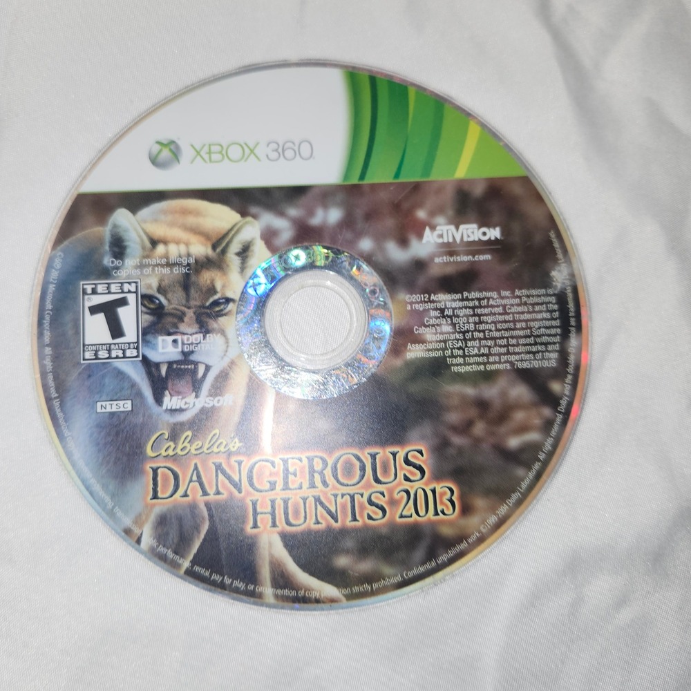 Cabela's Dangerous Hunts 2013 Xbox 360 Activision Microsoft NTSC Video Game Disc